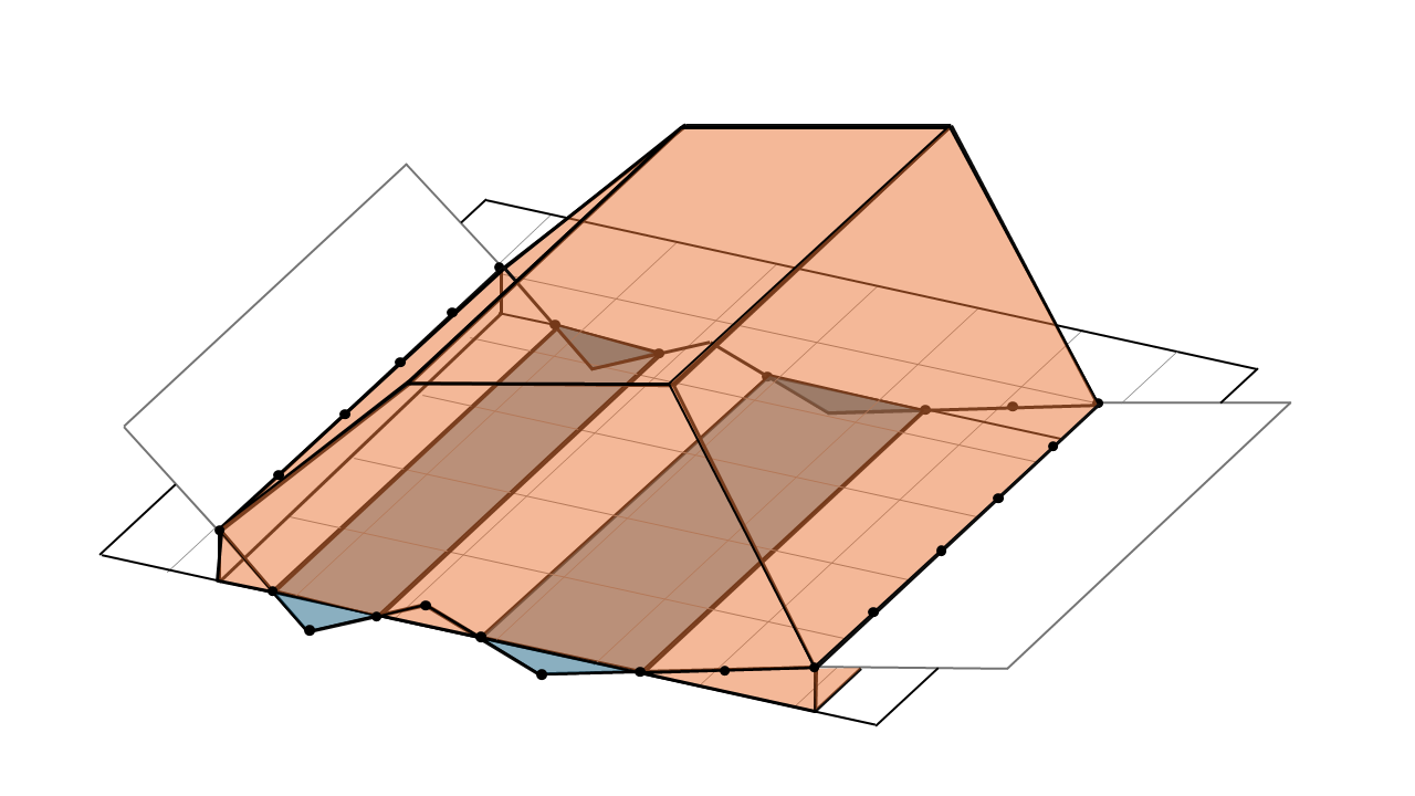Cutting and filling volumes obtained on non-flat terrain.