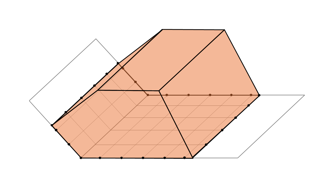 Cutting volume obtained with the triangulation method for a stockpile of material on irregular terrain. 